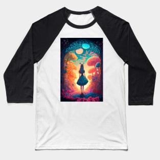 Alice in Wonderland inspired fantasy world Baseball T-Shirt